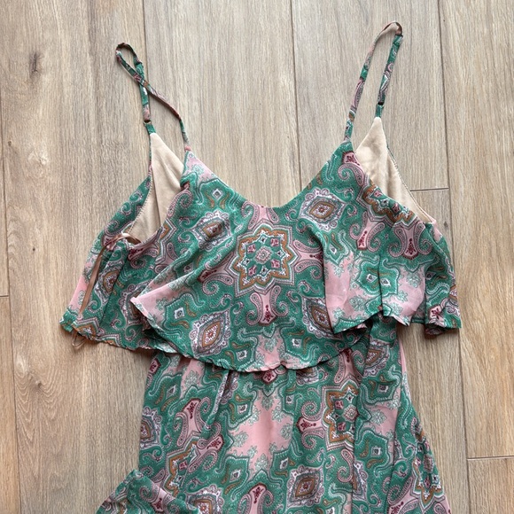 DAINTY HOOLIGAN Silk Boho Spaghetti Strap Paisley Print Maxi Dress - Picture 2 of 5